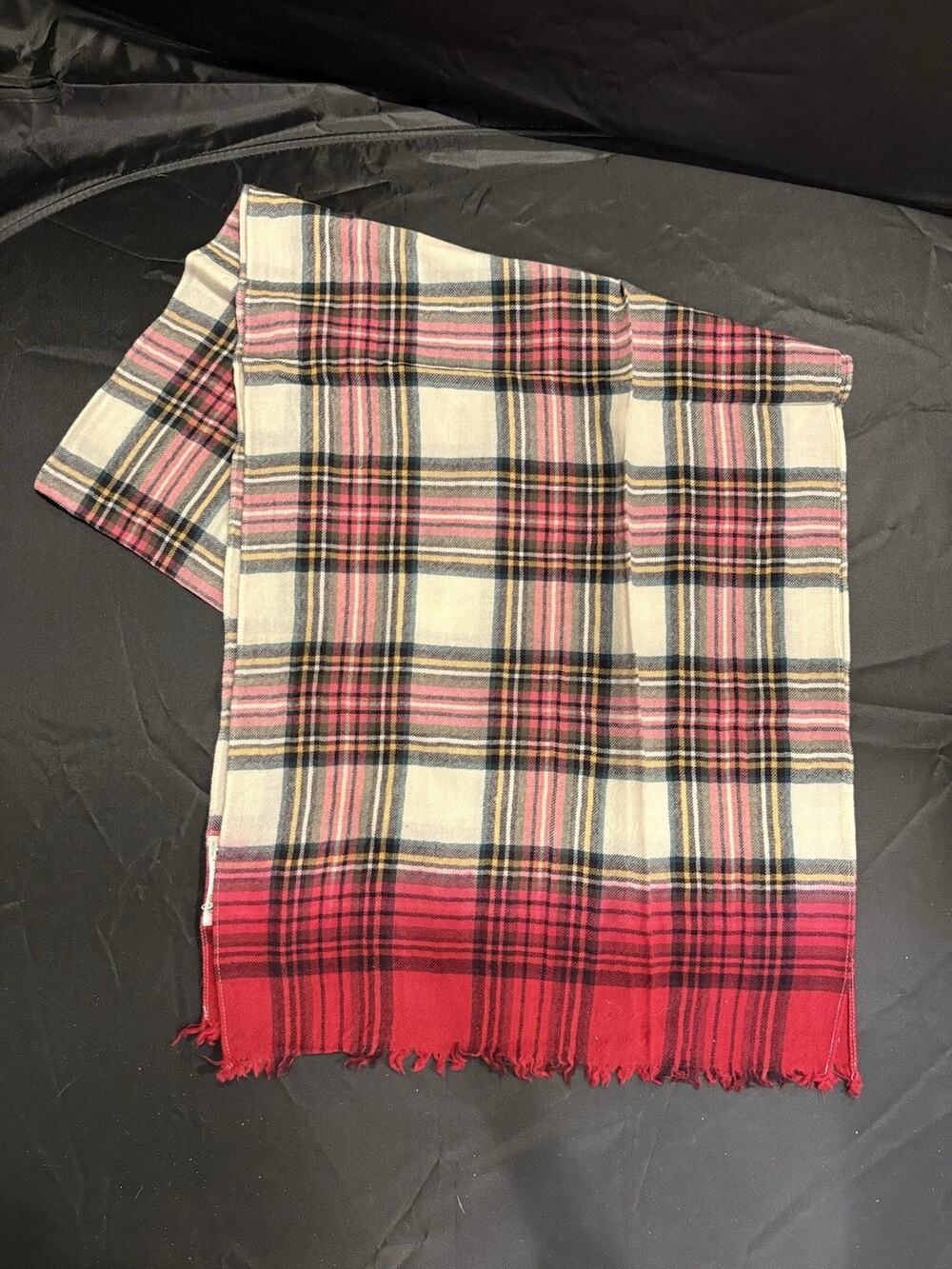 Bonpoint Kids Plaid Scarf 80% Wool 20% Cashmere 66” X 16” Unisex Lightweight